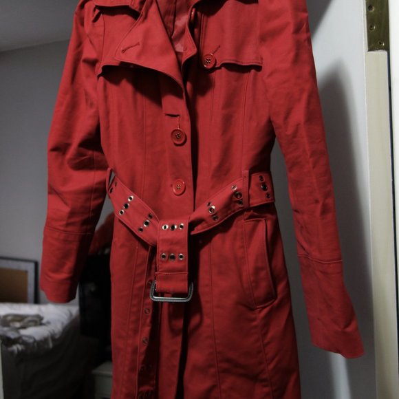 Kenneth Cole Red Water-Resistant Trench - Picture 2 of 5
